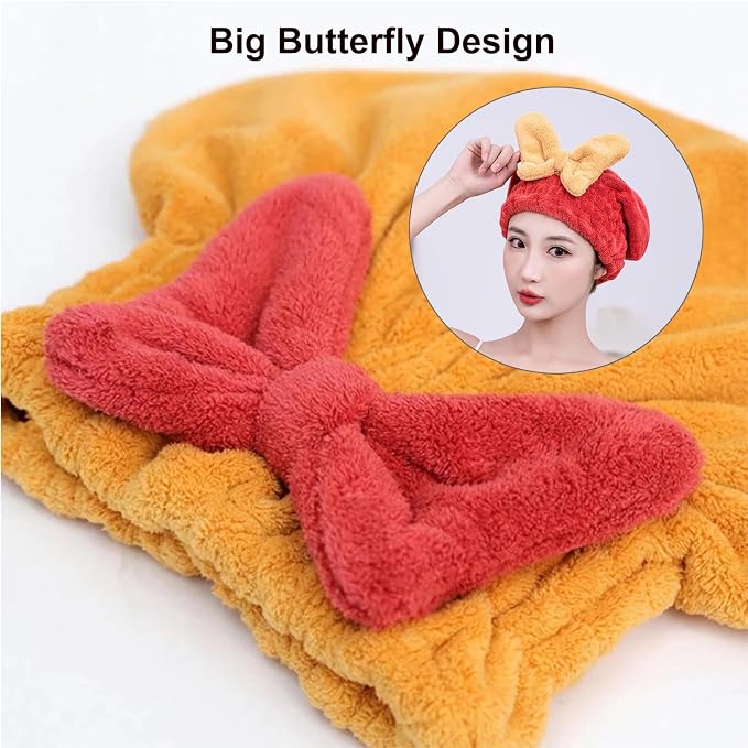 Microfiber Hair Drying Cap, Ultra Absorbent Hair Towel Wrap Turban - Image 2