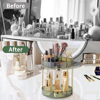 Asayuee 360 Rotating Makeup Organizer, 2 Tier Large Capacity Make Up Organizers - Image 4
