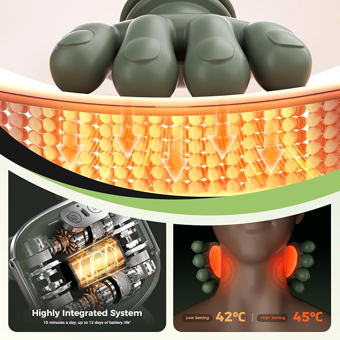 2026 Upgrade Edition 4D Neck and Shoulder Heat Massager, Wireless Portable Neck - Image 4
