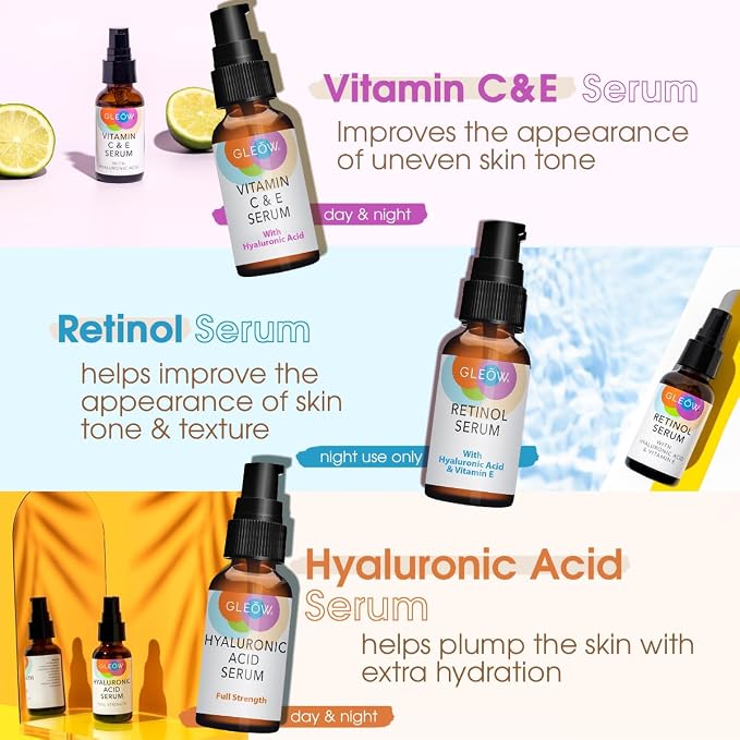 GLEOW Retinol Serum for Face, Vitamin C - Image 3