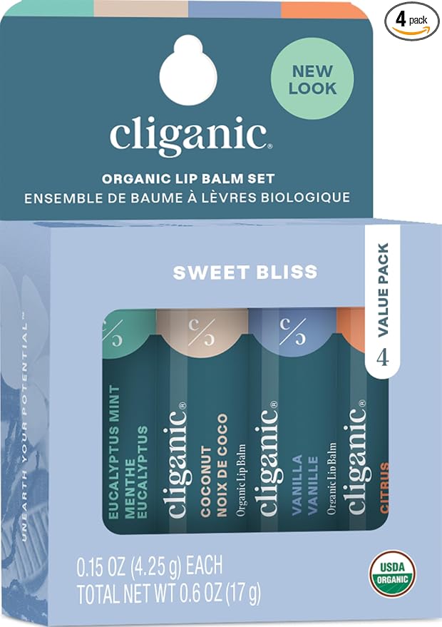 Cliganic Organic Lip Balm Set by Cliganic