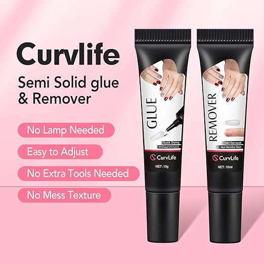 Curvlife Newly Upgraded Quick Drying 10g Semi Solid Nail Glue - Image 2