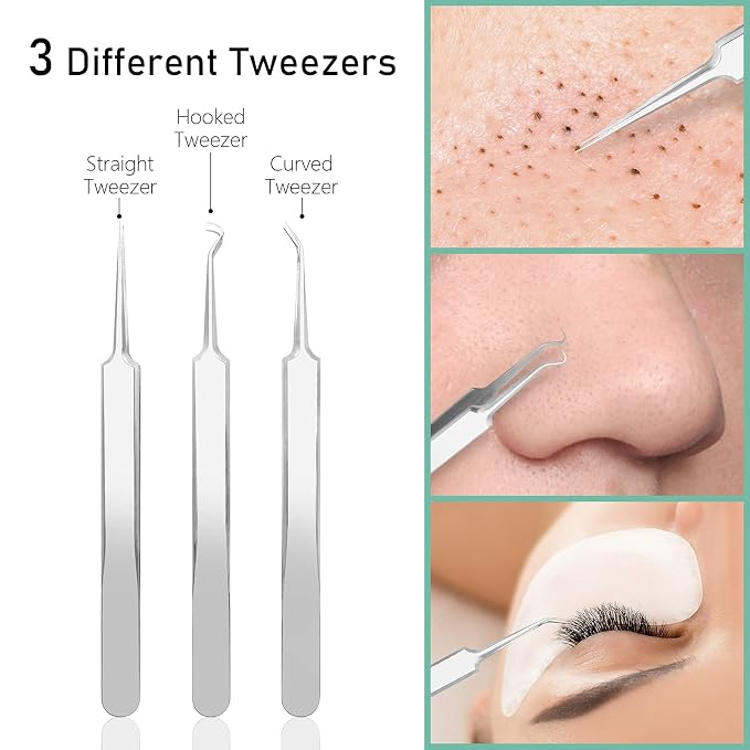 Pinkiou Blackhead Remover Comedone Pimple Popper Tool Acne Extractor Blemish - Image 2