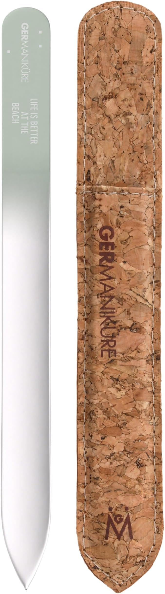 GERMANIKURE Glass Nail File in Cork Sleeve by GERMANIKURE