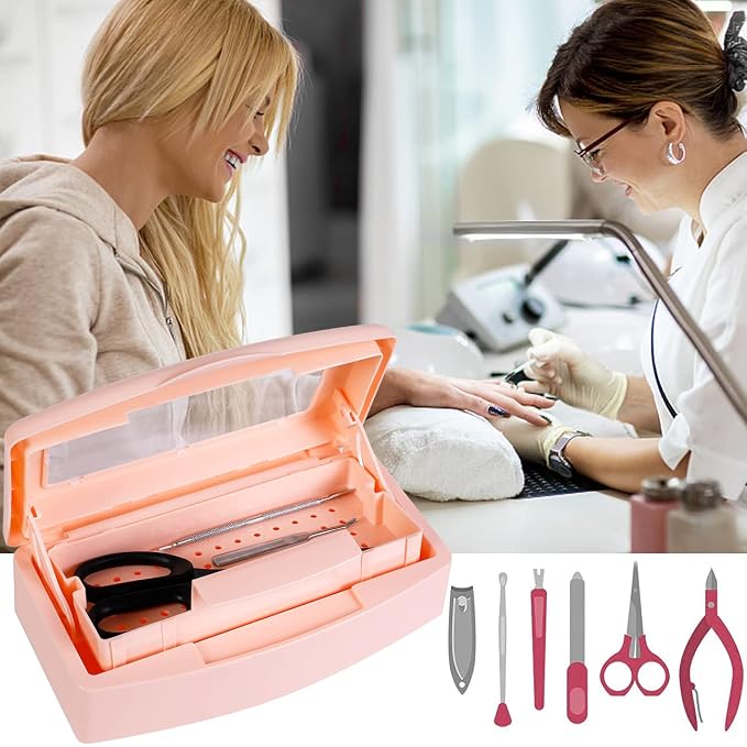 Gusnilo Sterilizer Box Nail Tool Disinfectant Jar Plastic Disinfectant - Image 7