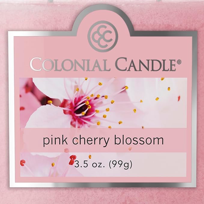 Colonial Candle Pink Cherry Blossom Scented Jar Candle, 2 Wick, 3.5 oz - Image 6