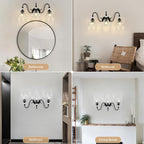 Black Bathroom Vanity Light, 3-Light Matte Black Finish Farmhouse Wall Sconce - Image 5