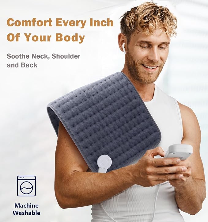 Christmas Gifts Heating Pad for Back, Shoulder Pain & Cramps Relief, Electric - Image 5