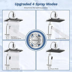 Hibbent 5-spray Filtered Rainfall Shower Head Combo, High Pressure 13'' - Image 4