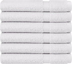 Towel and Linen Mart 100% Cotton White 6 Pack Medium Bath Towel Set, Quick Dry - Image 4