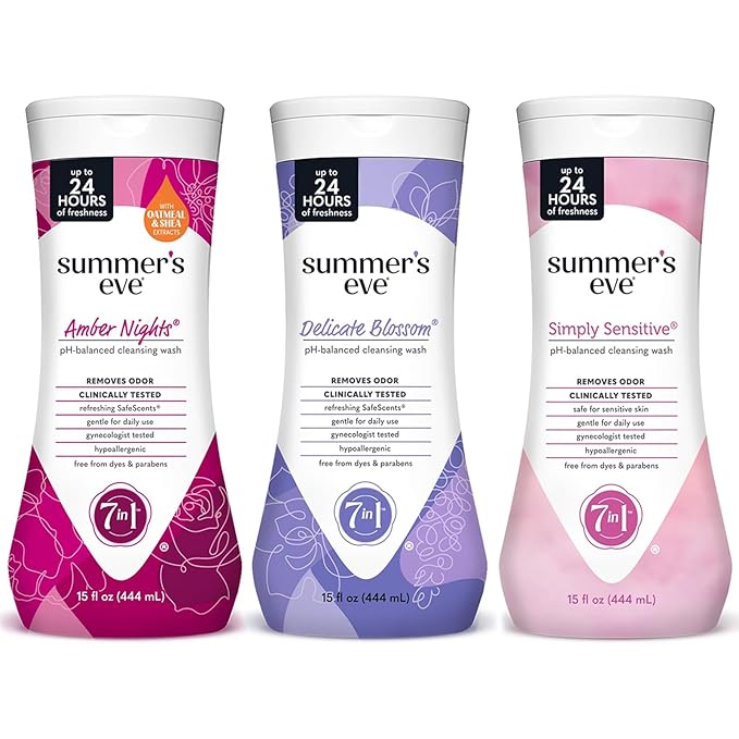 Bundle of Summer's Eve Delicate Blossom, Simply Sensitive, + Amber Nights Daily by SummersEve