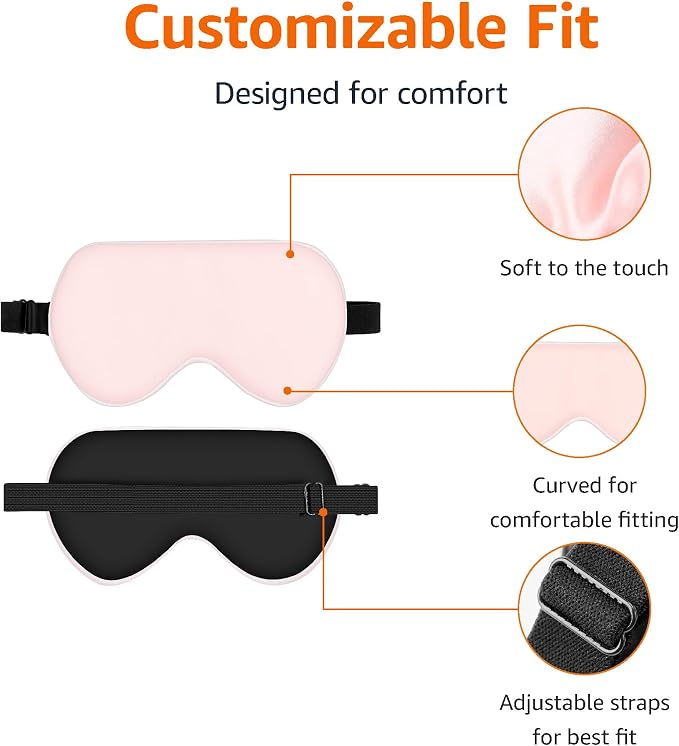 Amazon Basics Genuine Natural Mulberry Silk Curved Sleep Eye Mask - Image 3