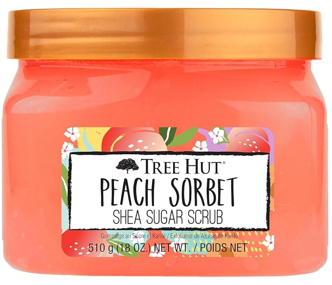Tree Hut Peach Sorbet Shea Sugar Scrub, Exfoliating, Hydrating & Moisturizing by TreeHut
