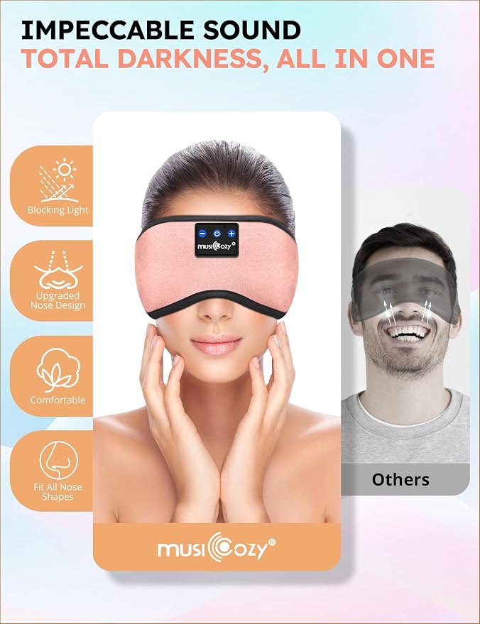 MUSICOZY Sleep Headphones Bluetooth 5.4 Headband Sleeping Eye Mask - Image 5