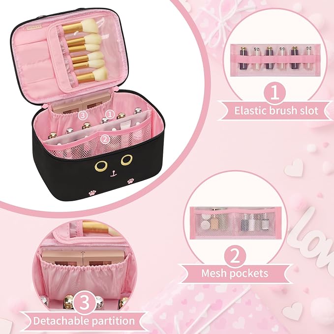 OCHEAL Makeup Bag, Travel Makeup Organizer Bag, Cute Cosmetic Bags - Image 6