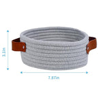 ABenkle Small Storage Basket, Mini Cotton Rope Storage Bin, Cute Tiny Shelf - Image 2