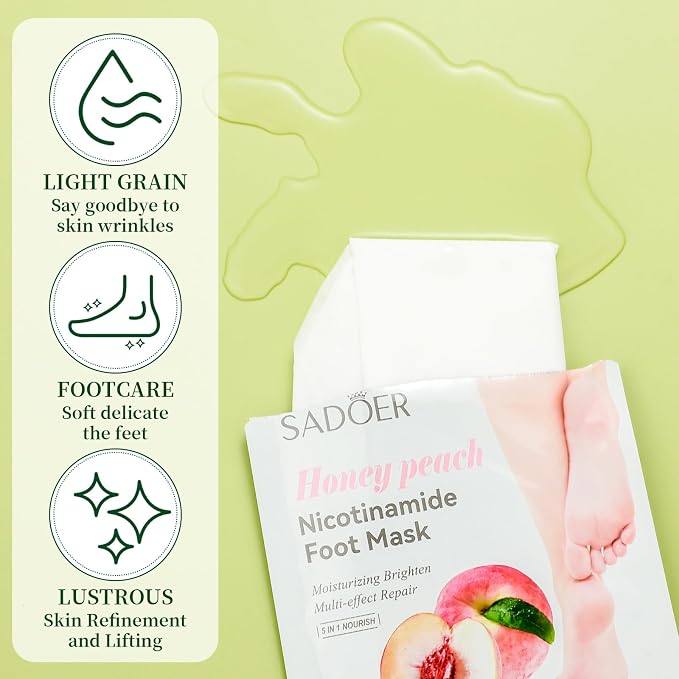 24 Pcs Fruits Beauty Foot Mask Bulk Hydrating Foot Moisturizing Socks Shea - Image 3