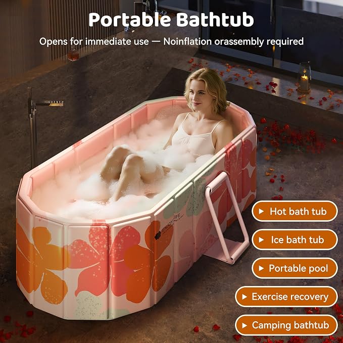 Portable Foldable Bathtub, Freestanding Bathtub No Installation, Bathroom SPA - Image 4