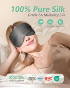 BeeVines 100% Real Mulberry Silk 2 Pack Sleep Mask, Pure Silk Eye Masks - Image 2
