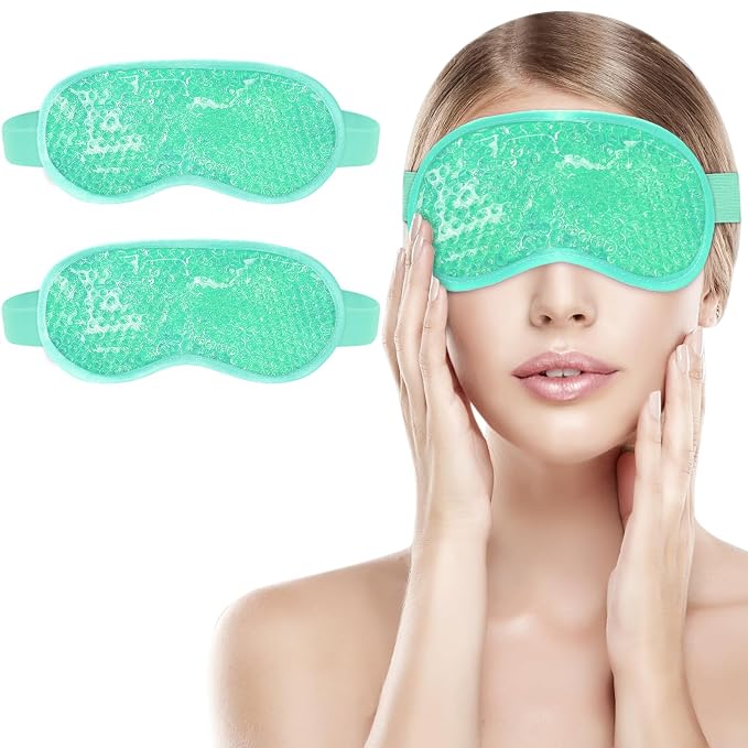 candyfouse 2Pack Cold Cooling Eye Mask, Reusable Hot Colder Therapy Gel Bead by candyfouse