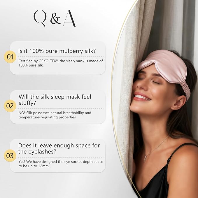 ZIMASILK 100% 22 Momme Pure Mulberry Silk Sleep Mask, Filled - Image 8