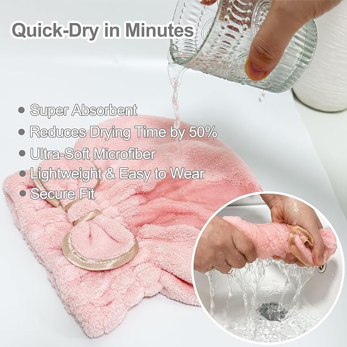 Jseng 3Packs Microfiber Hair Towel - Image 4