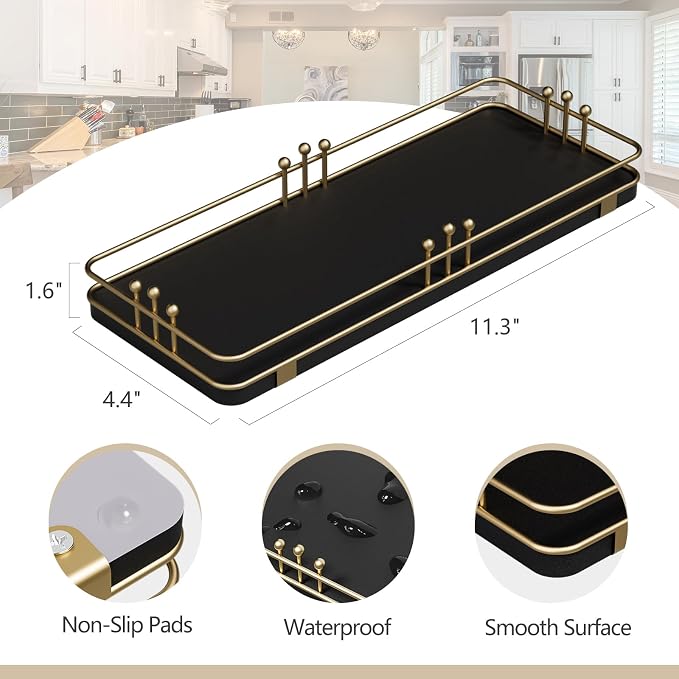 Bathroom Vanity Tray for Countertop Toiletries Perfume Makeup Soap Dispenser - Image 2
