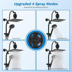 Hibbent Dual Filter All Metal 10"Rainfall Showerhead Combo, High Pressure - Image 3