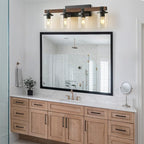 Bathroom Vanity Light Fixtures 4 lights, Wooden Farmhouse Vanity Lights Rustic - Image 6