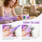 Gelike EC Nail Kit for Beginners: Purple Easy-Use Nail Polish Growth Treatment - Image 7