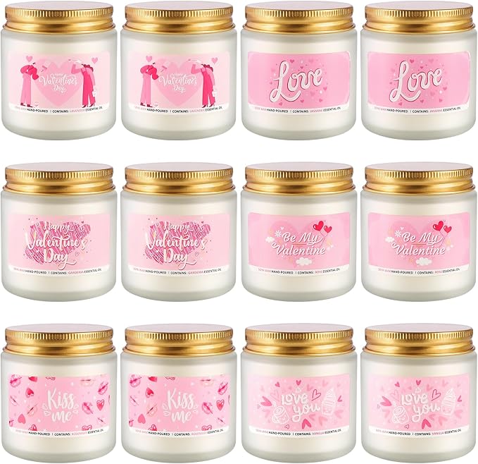 Set of 12 Valentines Scented Candles -3.5oz Romantic Candle Gifts - Image 2