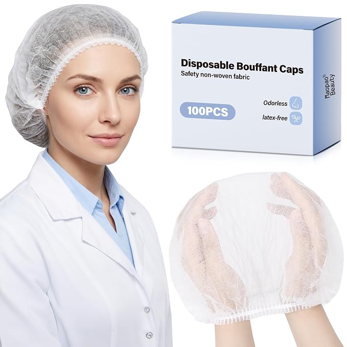 MaopaoBeauty Hair Nets for Food Service Workers -100pcs Disposable Bouffant by BESTCHOICEFORYOU%EF%BC%81