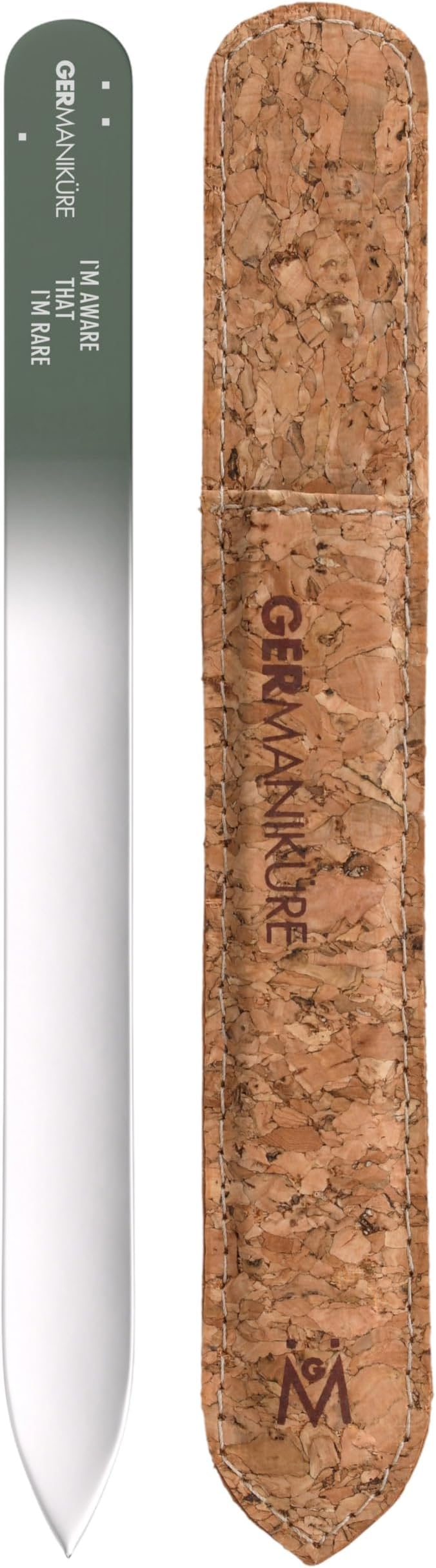 GERMANIKURE Glass Nail File in Cork Sleeve by GERMANIKURE