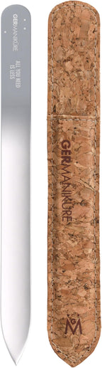 GERMANIKURE Glass Nail File in Cork Sleeve by GERMANIKURE