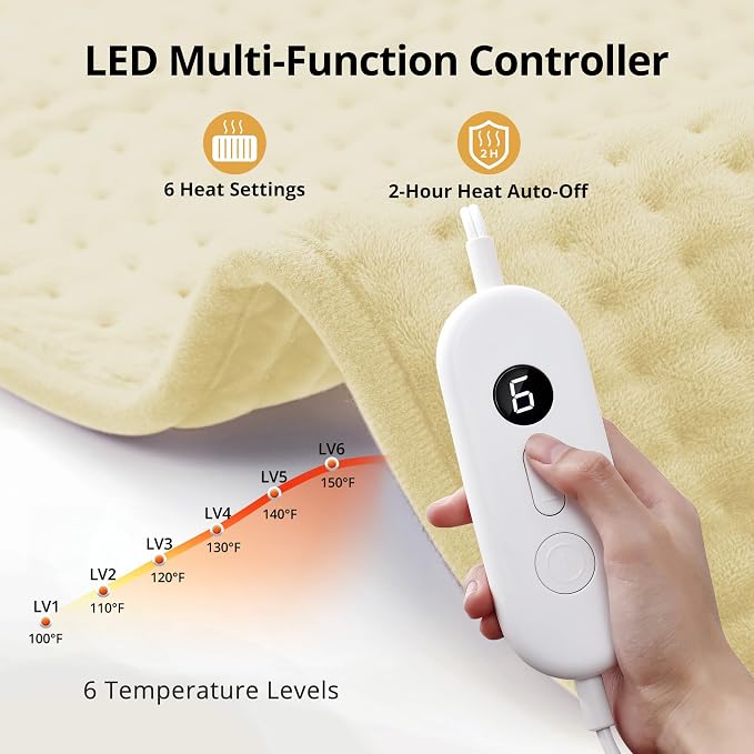 Electric Heating Pad for Back Pain Relief, Extra Large 33" x 17" - Image 4