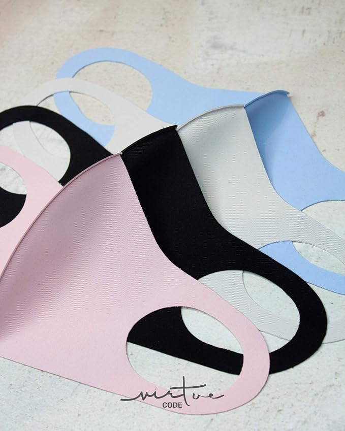 Virtue Code Second Skin Cloth Face Mask Pack. 4 Buttery Soft Masks Washable - Image 2