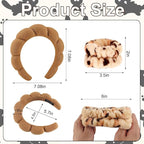 Zkptops 6Pcs Spa Headband for Washing Face Wristband Set Sponge Makeup Skincare - Image 4