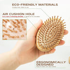 Natural Bamboo Hair Brush for Hair Growth, Massaging Scalp, Detangling Brush - Image 2