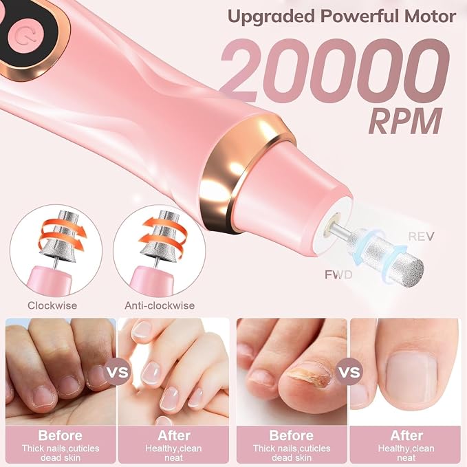 Professional Manicure Pedicure Kit Cordless Electric Nail File Set 6 Speed - Image 2