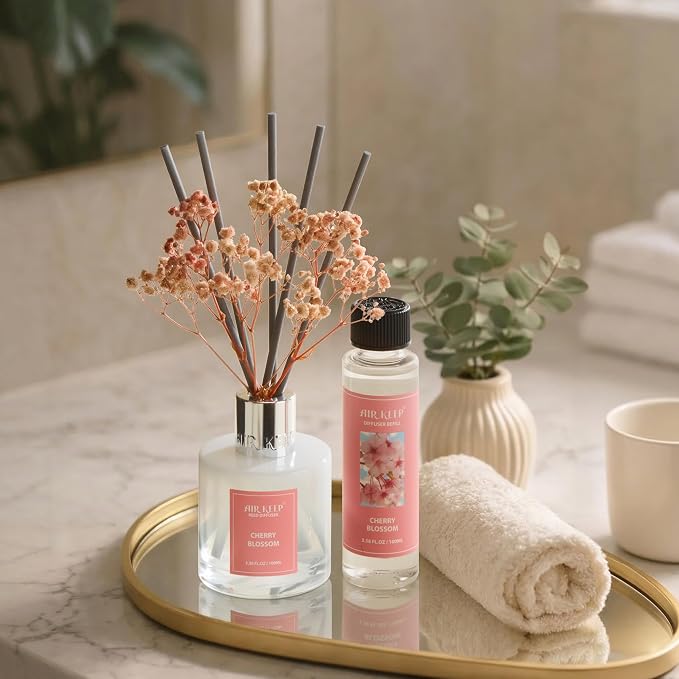 Airkeep Reed Diffuser Oil Refill/Cherry Blossom/3.38 oz/1 Pack/Air Freshener & - Image 6