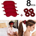 Satin Eye Mask 8Pcs Silk Sleep Masks Silky Blindfold Eyeshade Blackout Eyes - Image 2