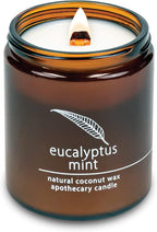 Hemlock Park Eucalyptus Mint Apothecary Hand-Poured Scented Candle | Crackling by HemlockPark