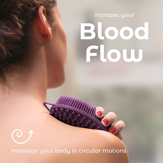MainBasics Silicone Body Scrubber Dual-Sided Shower Loofah and Massaging Nodes - Image 5