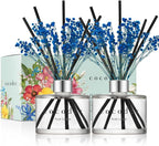 COCODOR Preserved Real Flower Reed Diffuser/Pure Cotton / 6.7oz / 2 Pack/Reed by COCODOR