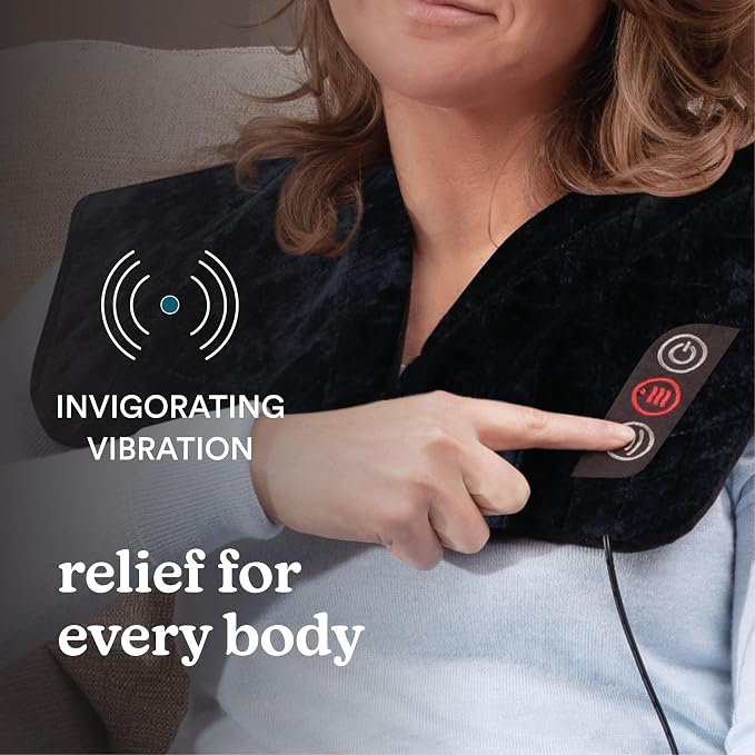 HoMedics Heating Pad, Duel Intensity Vibrating Heated Neck & Shoulder Massage - Image 3