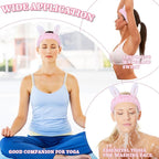 Cute pink Rabbit Ears Headband Frog Eye Elastic to Wash Face - Image 5