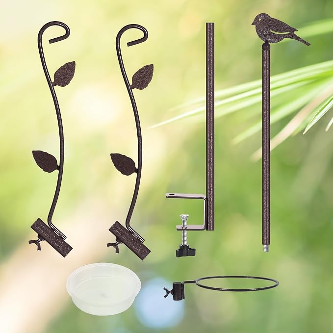 YINGYM Deck Bird Feeder Pole Porch Multi-Hooks Hanging Kit - Image 6