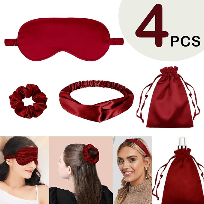 4Pcs Silk Sleep Masks Satin Eye Mask Silky Eyes Cover Blindfold Eyeshade - Image 2