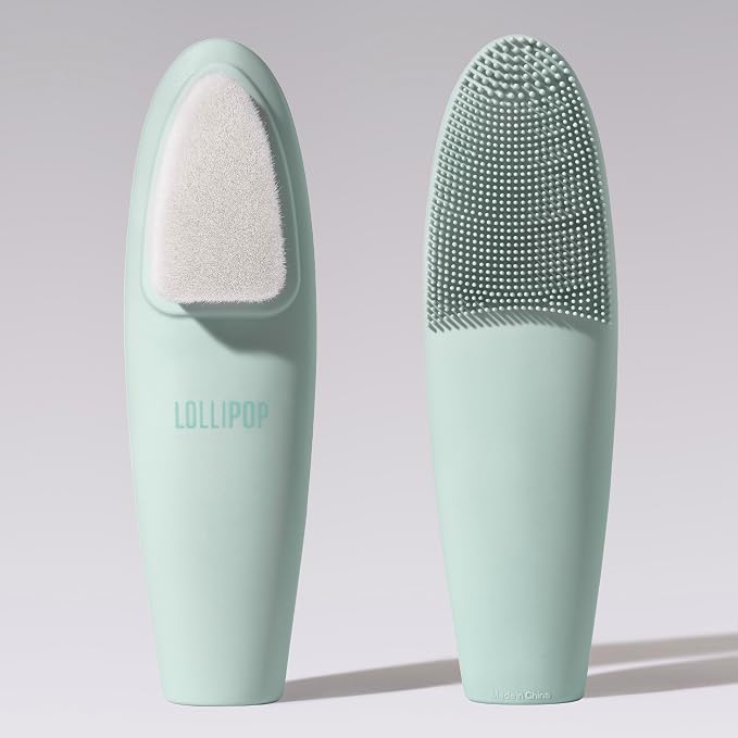 LOLLIPOP Dual-Sided Facial Cleansing Brush | Handle Size Silicone Face by Lollipop