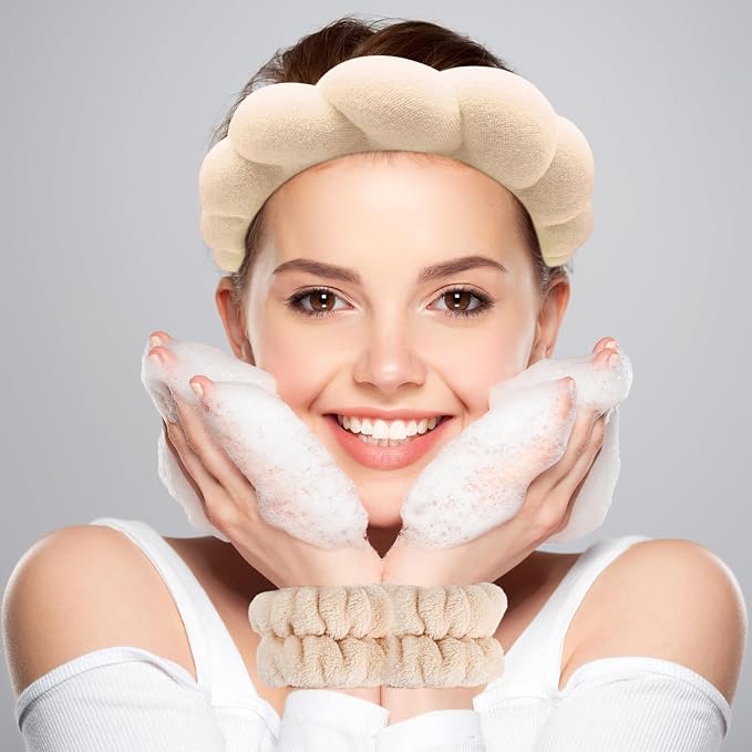 Zkptops Spa Headband for Women Sponge Makeup Skincare Headband Washing Face - Image 2